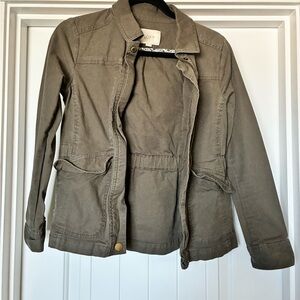LOFT Olive Green Utility Jacket with Front Pockets